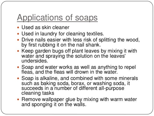 Chemistry of soaps