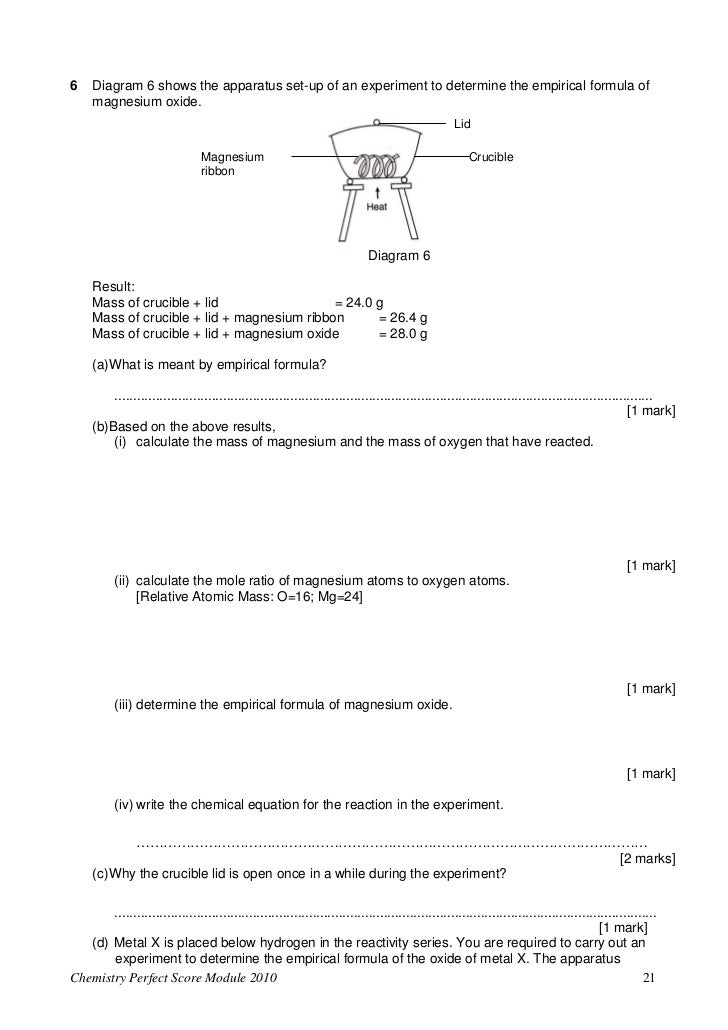 finding the formula of magnesium oxide lab report This requires an extra computational step to find the empirical formula you might make an oxide of magnesium, general chemistry i (fc, 09 - 10) lab. finding the formula of magnesium oxide lab report This requires an extra computational step to find the empirical formula you might make an oxide of magnesium, general chemistry i (fc, 09 - 10) lab.