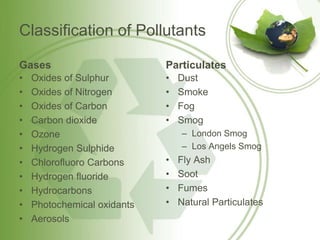 Pollutants Classification Environmental Chemistry ppt | PPTX