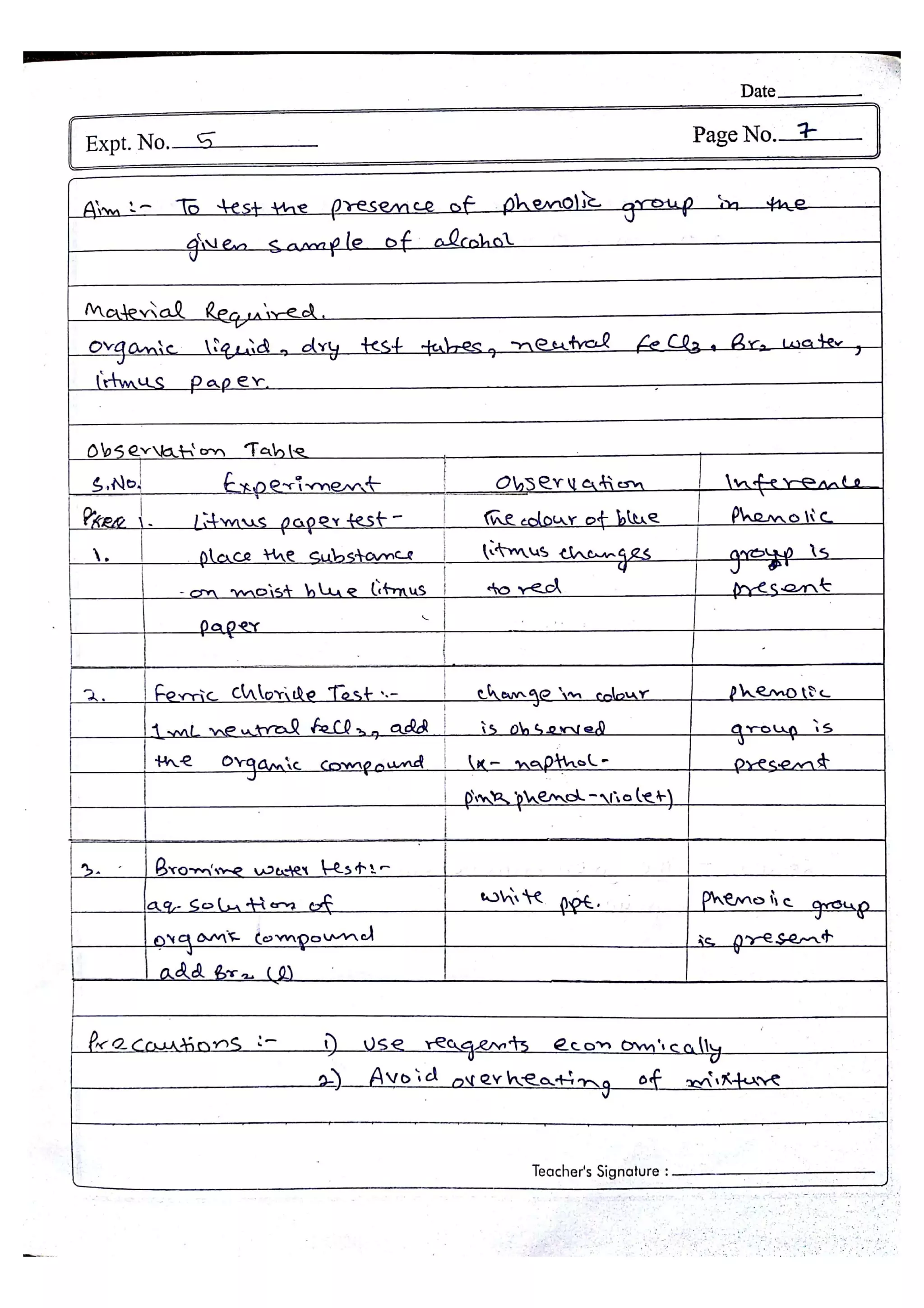 Chemistry Practical File