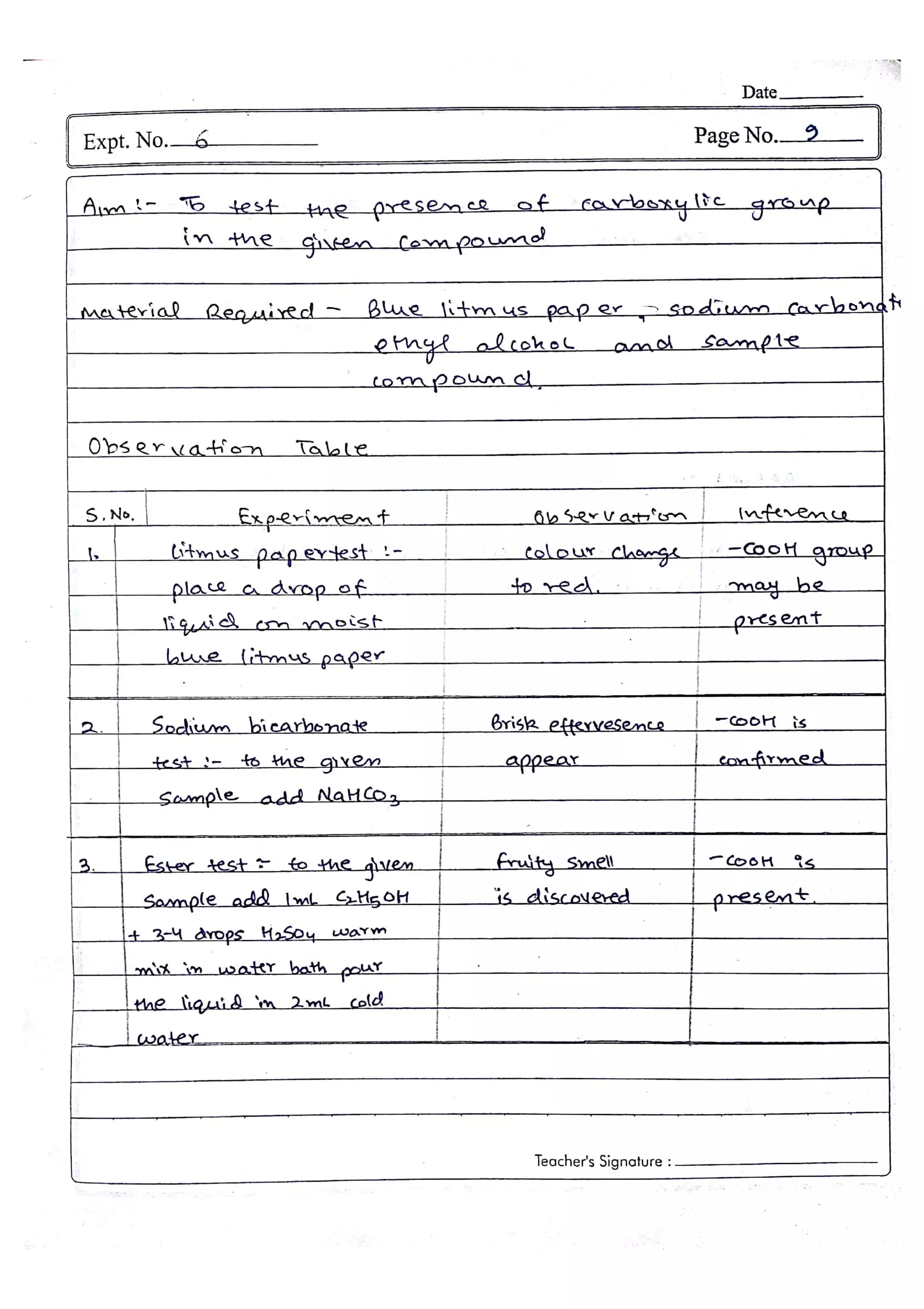 Chemistry Practical File