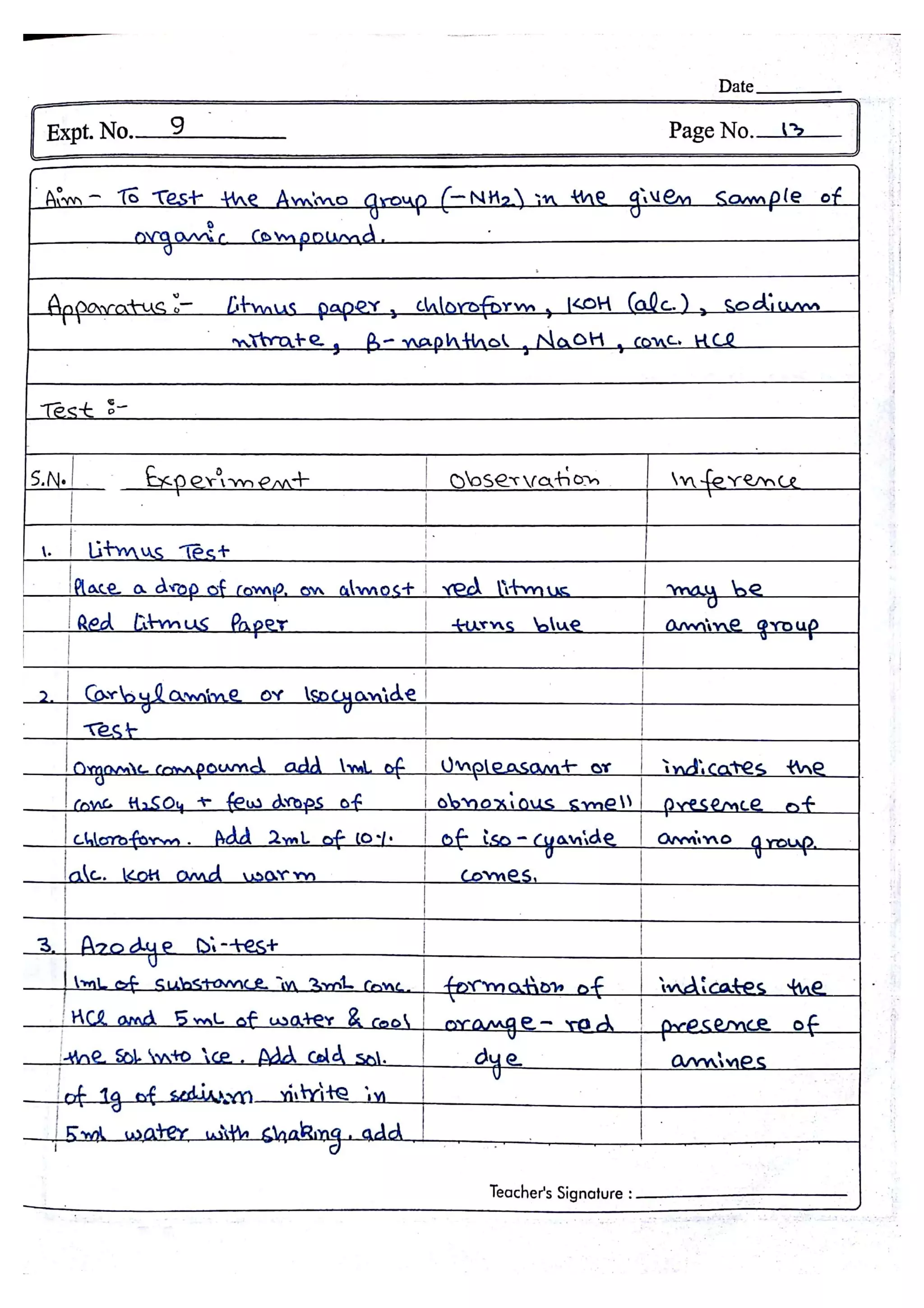 Chemistry Practical File