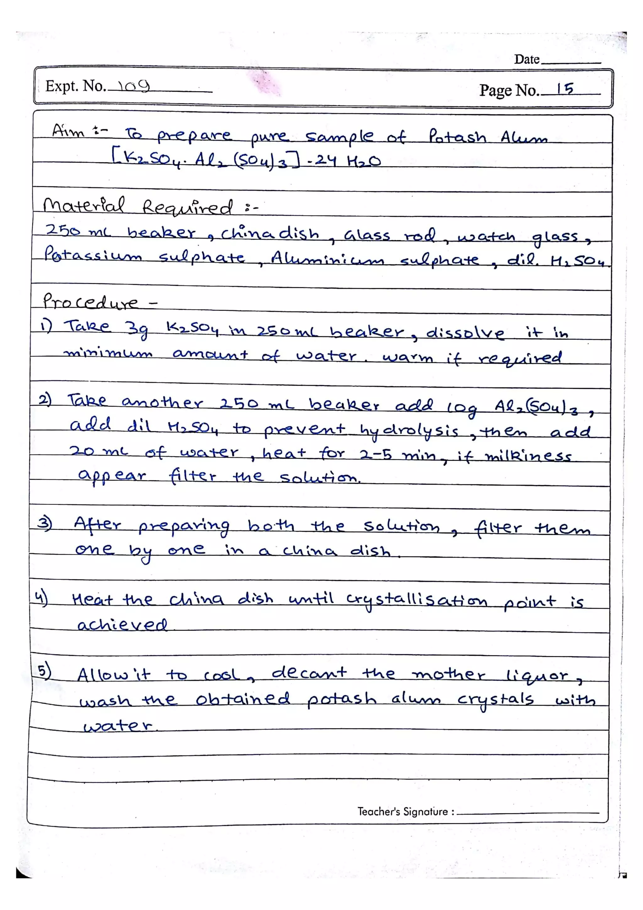 Chemistry Practical File