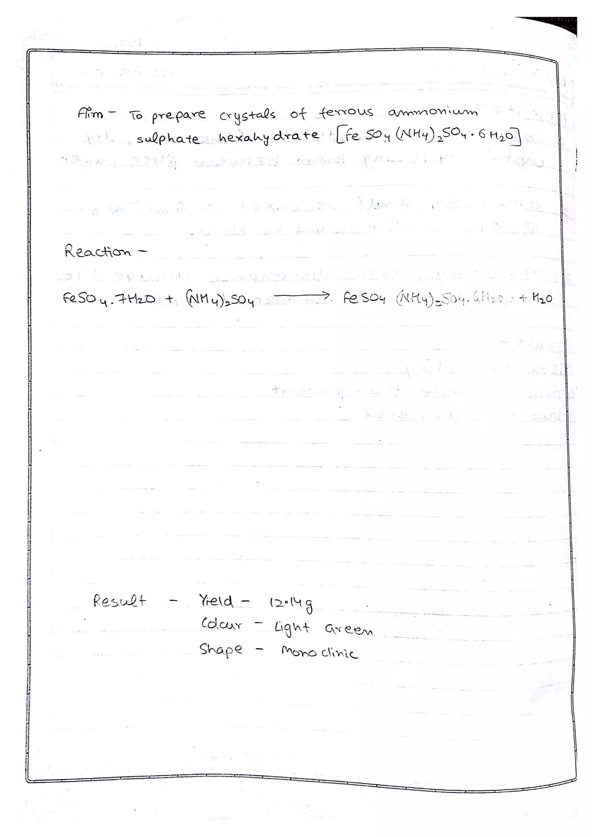 Chemistry Practical File