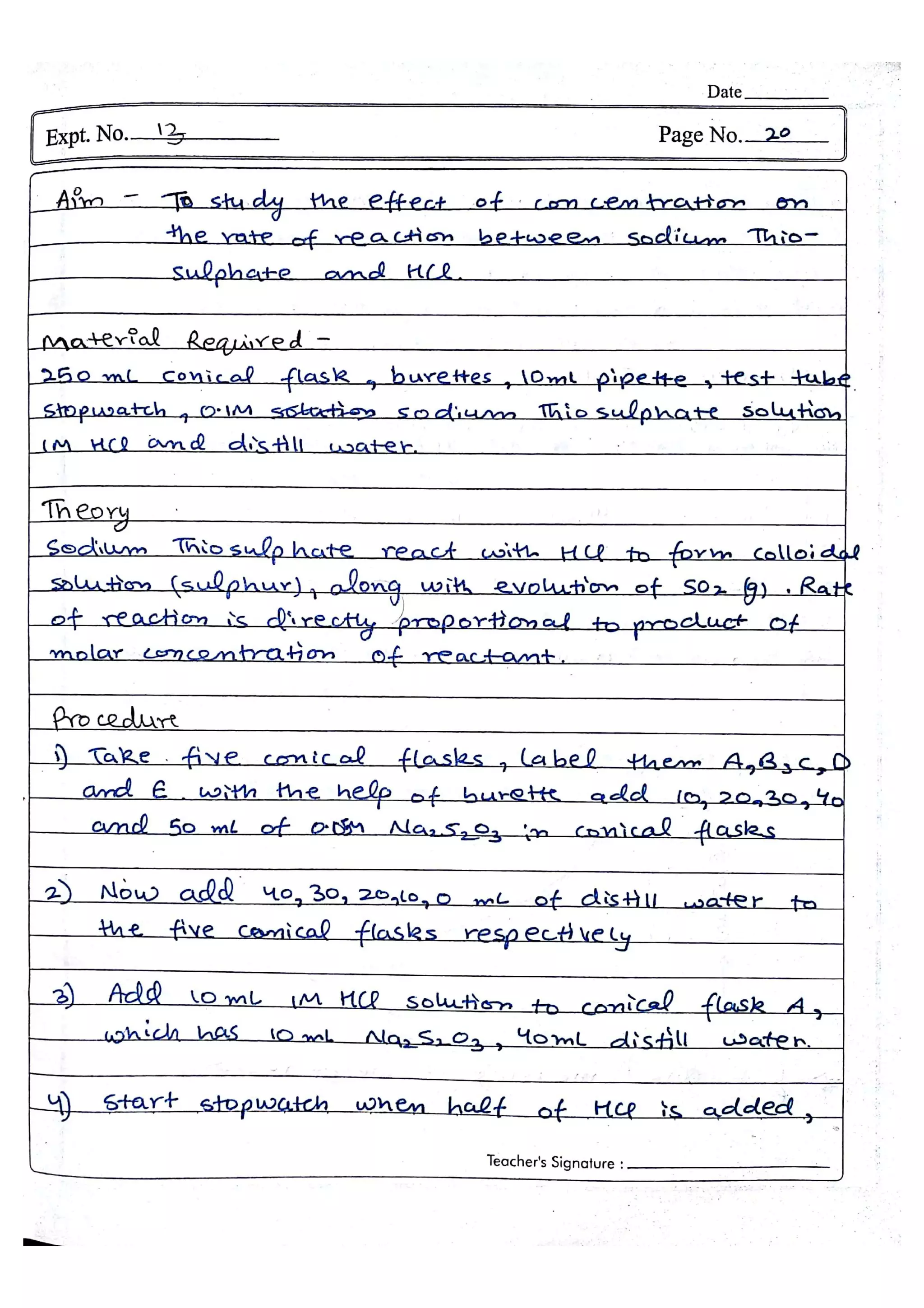 Chemistry Practical File