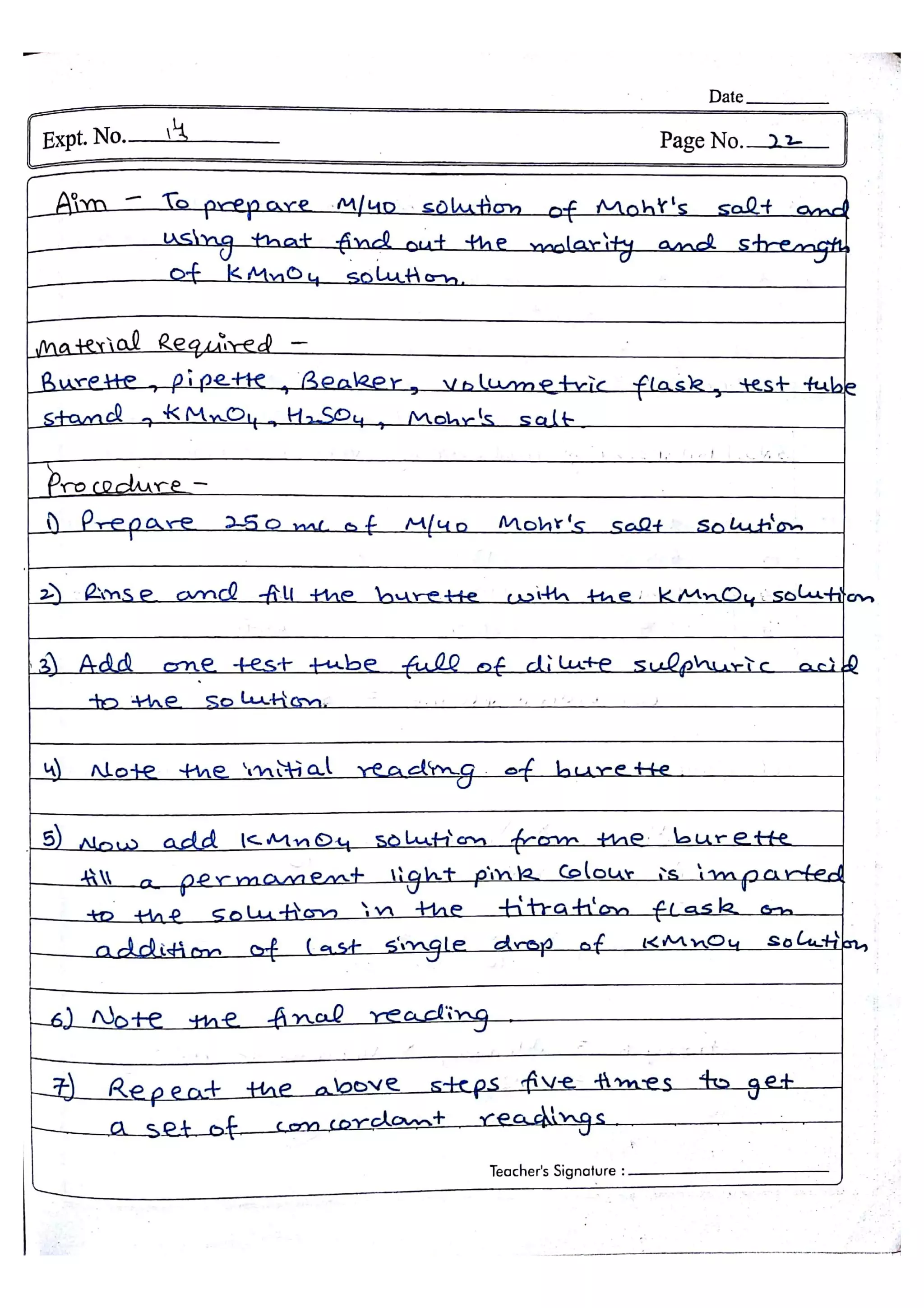 Chemistry Practical File