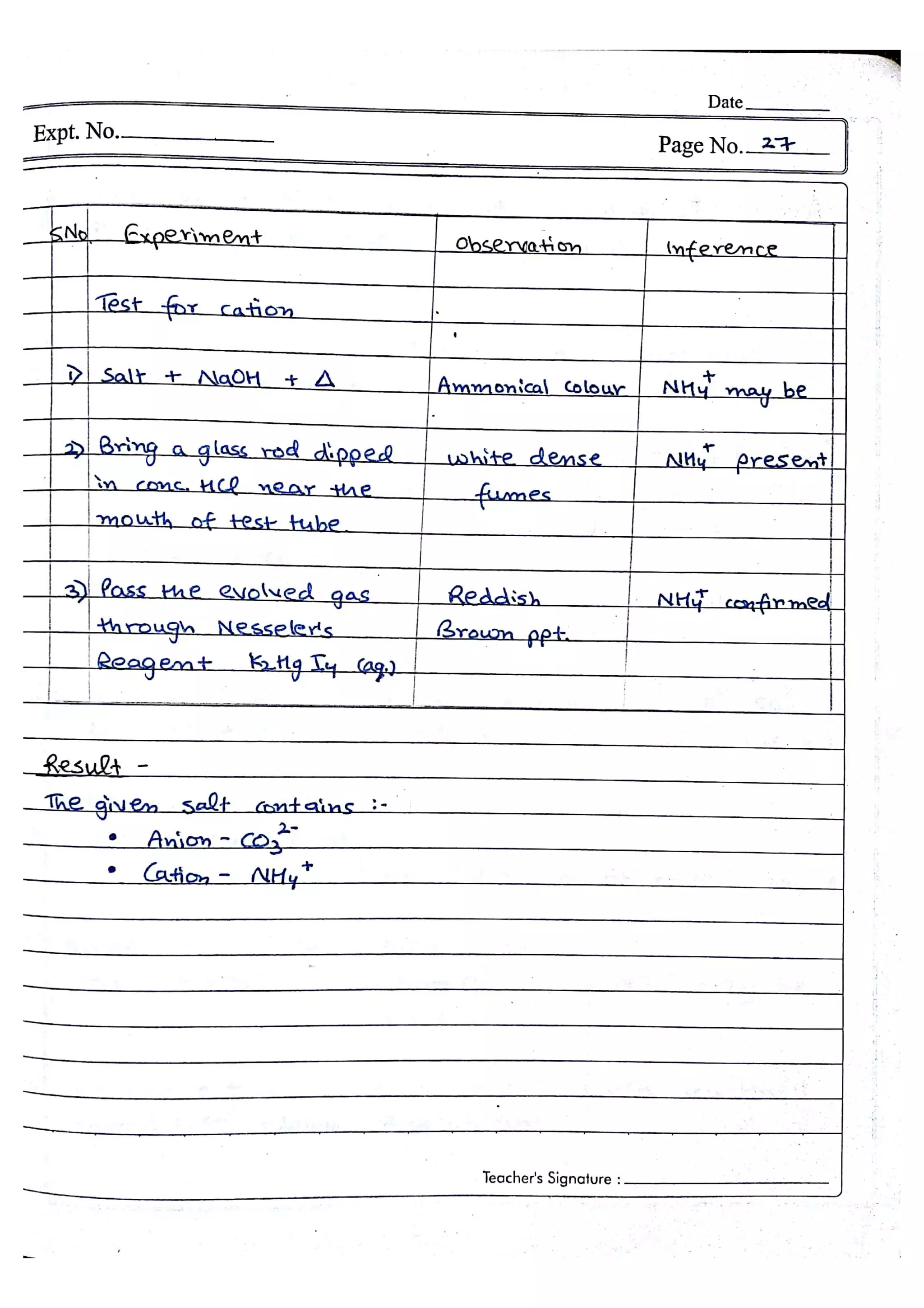 Chemistry Practical File