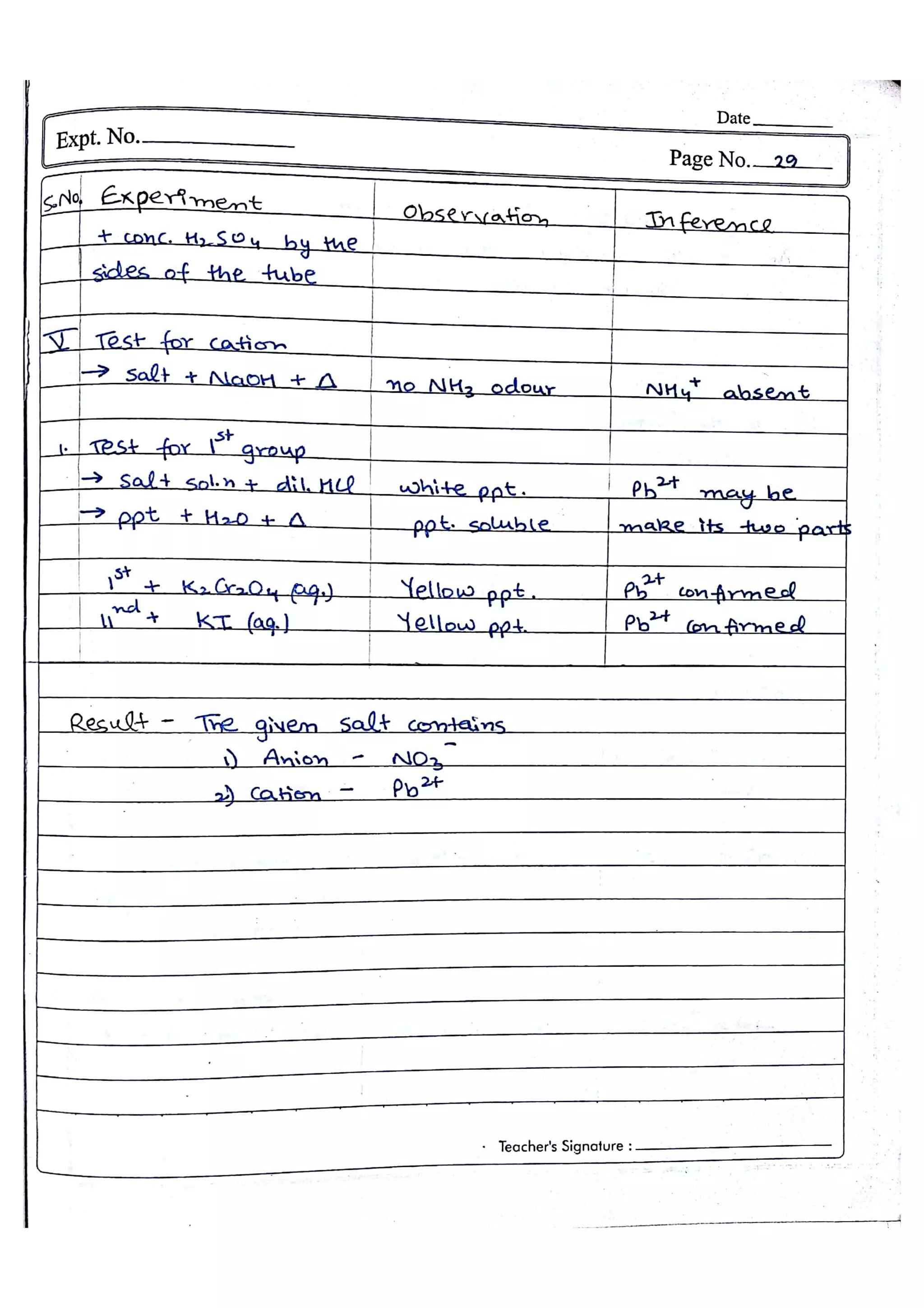 Chemistry Practical File