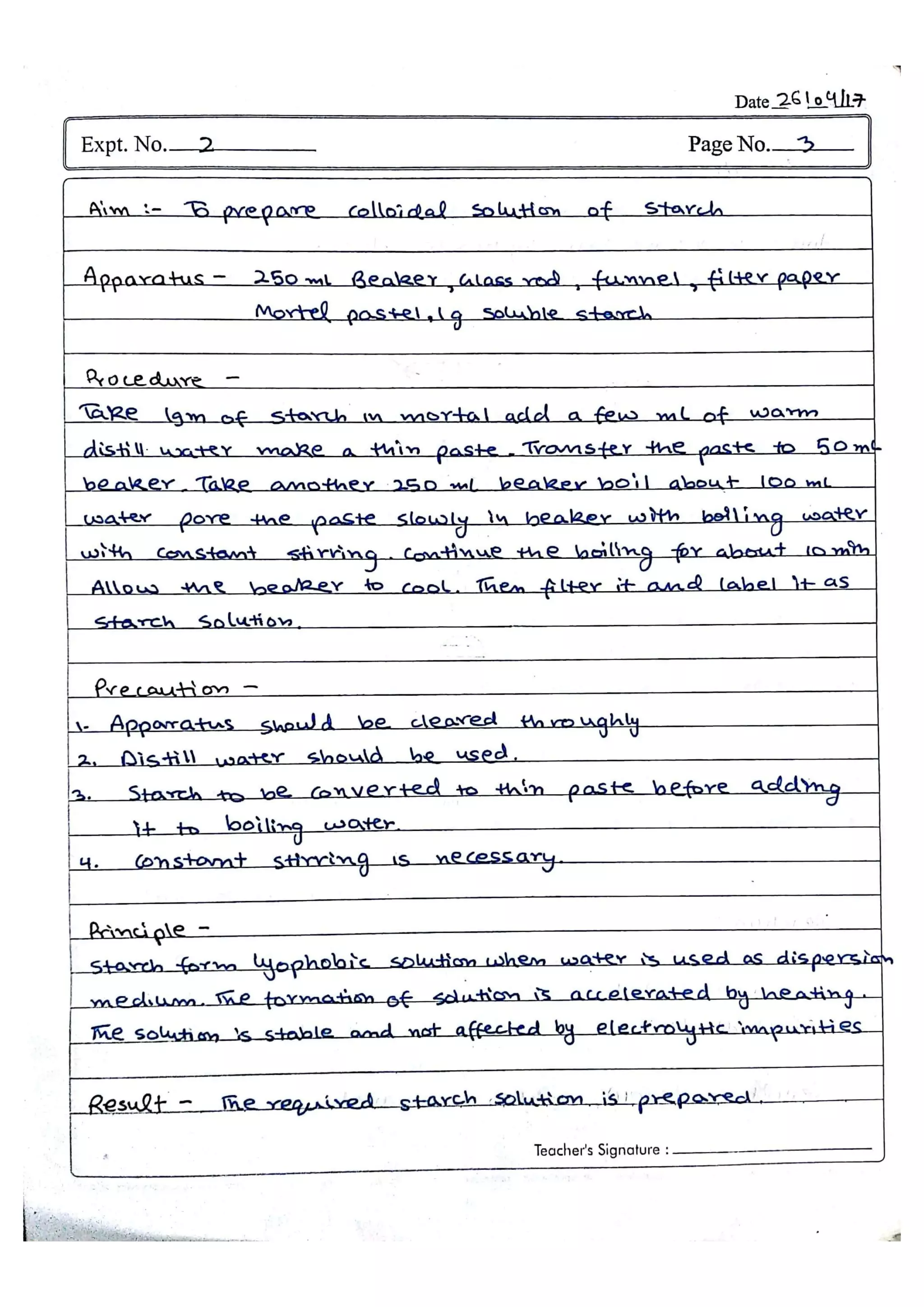Chemistry Practical File