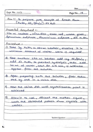 Chemistry Practical File
