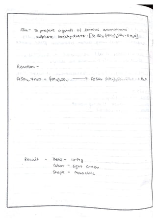 Chemistry Practical File