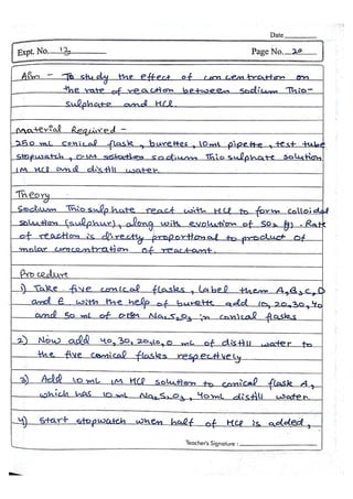 Chemistry Practical File