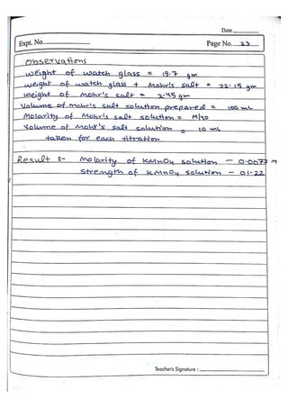 Chemistry Practical File