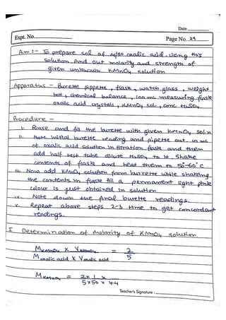 Chemistry Practical File