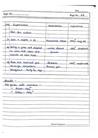 Chemistry Practical File