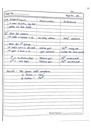 Chemistry Practical File