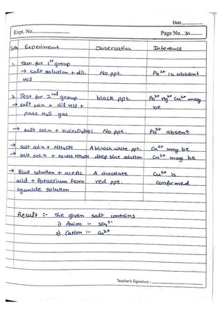 Chemistry Practical File
