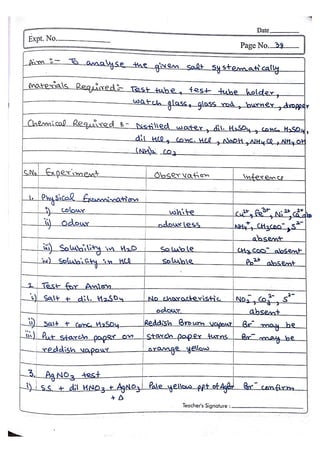 Chemistry Practical File
