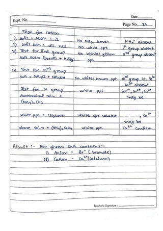 Chemistry Practical File
