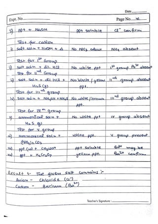 Chemistry Practical File