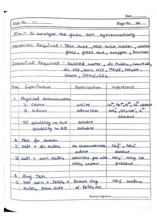 Chemistry Practical File