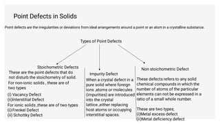 Deviation Defect chemistry presentation on the topics of engineering chemistry | PDF