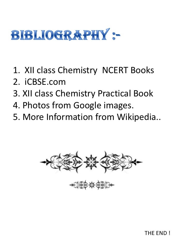 how to write bibliography for chemistry project