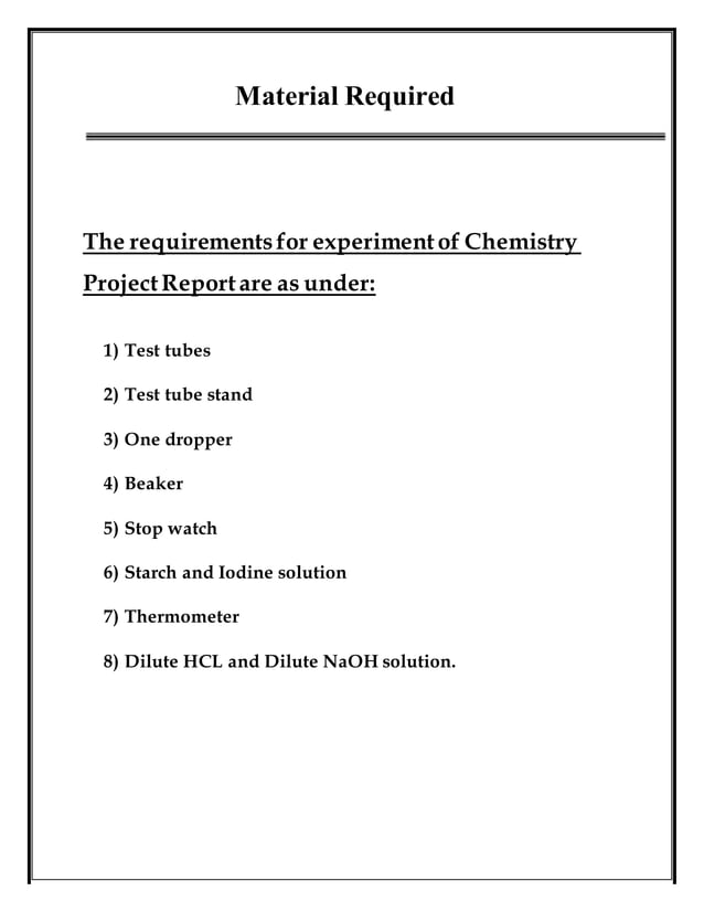 Chemistry project for Class 12 PDF