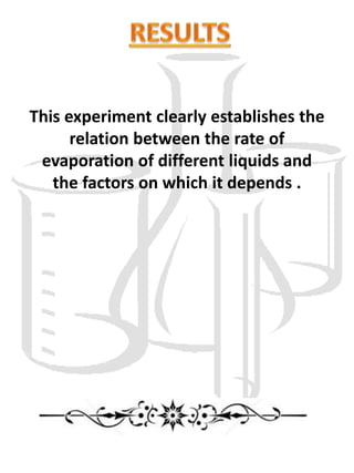 Chemistry project Class 12th ( Rate of evaporation of different liquids ...