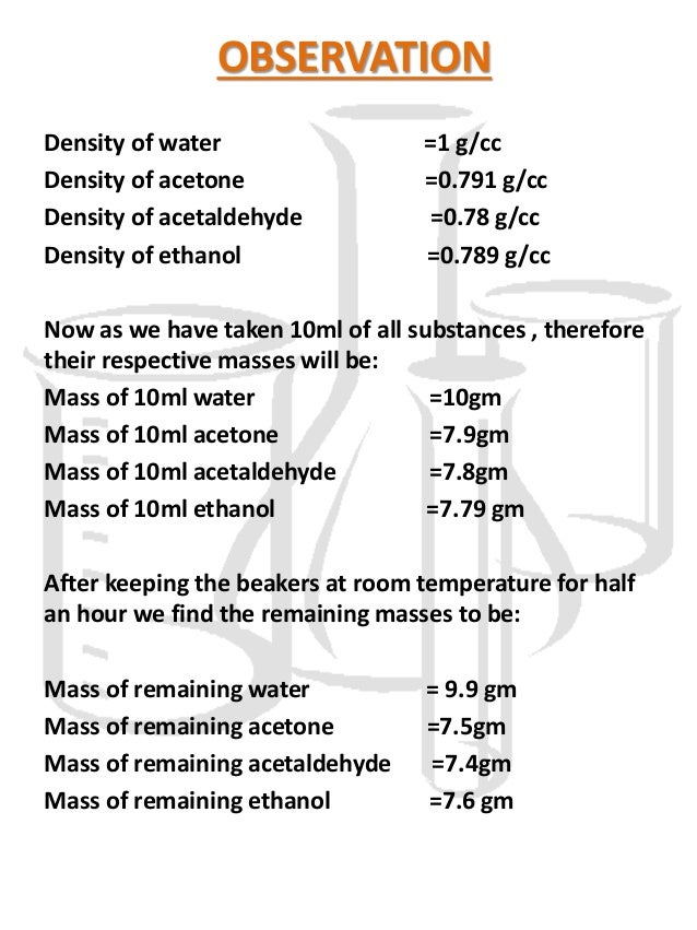 Alcohol Evaporation Temperature Chart