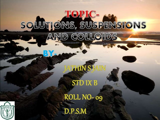 PPT on types of solution | PPTX | Chemistry | Science