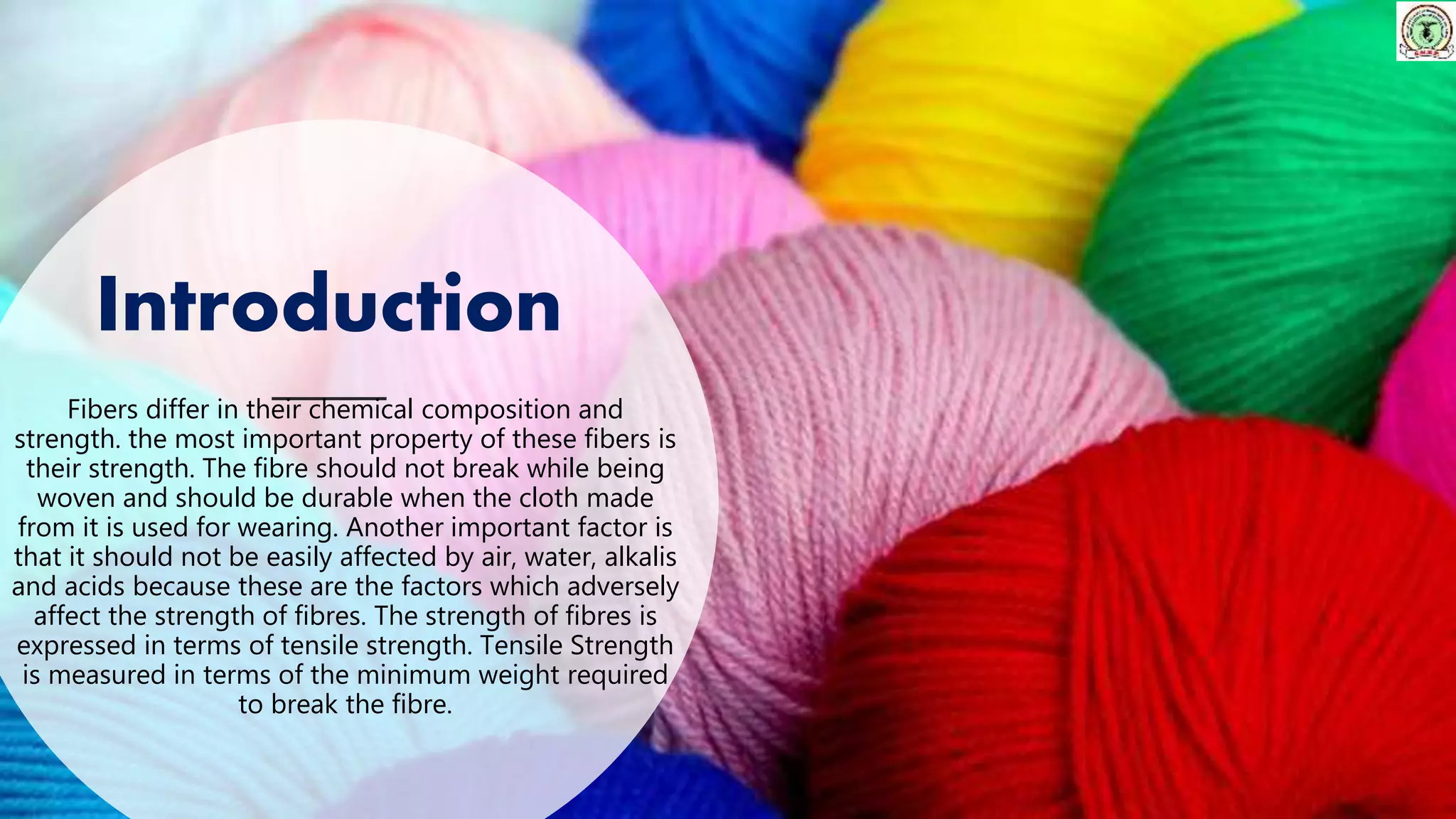 The Effect of Acids and Bases on the Tensile Strength of Fibres. | PPTX