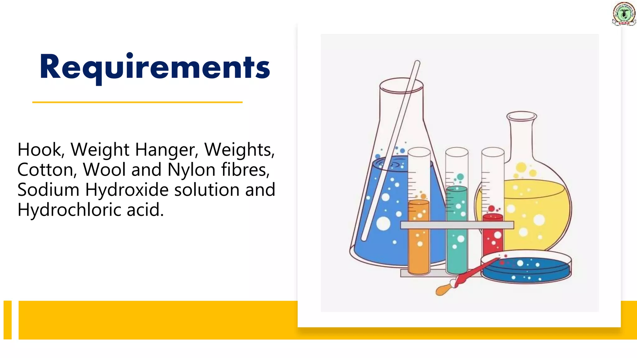 The Effect of Acids and Bases on the Tensile Strength of Fibres. | PPTX
