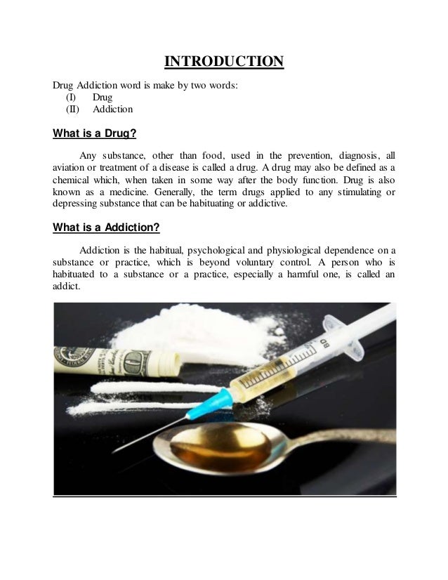 Chemistry project on drugs addiction & abuse