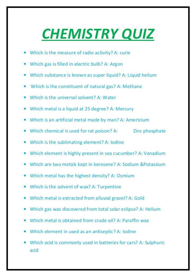 Chemistry Quiz