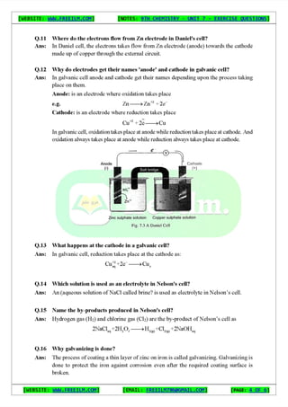 Chemistry Short Question Notes 9th Exercise full Book