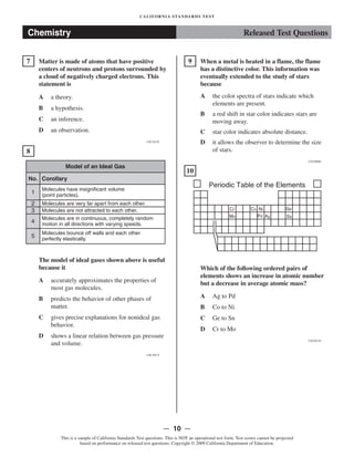 Chemistry star test | PDF