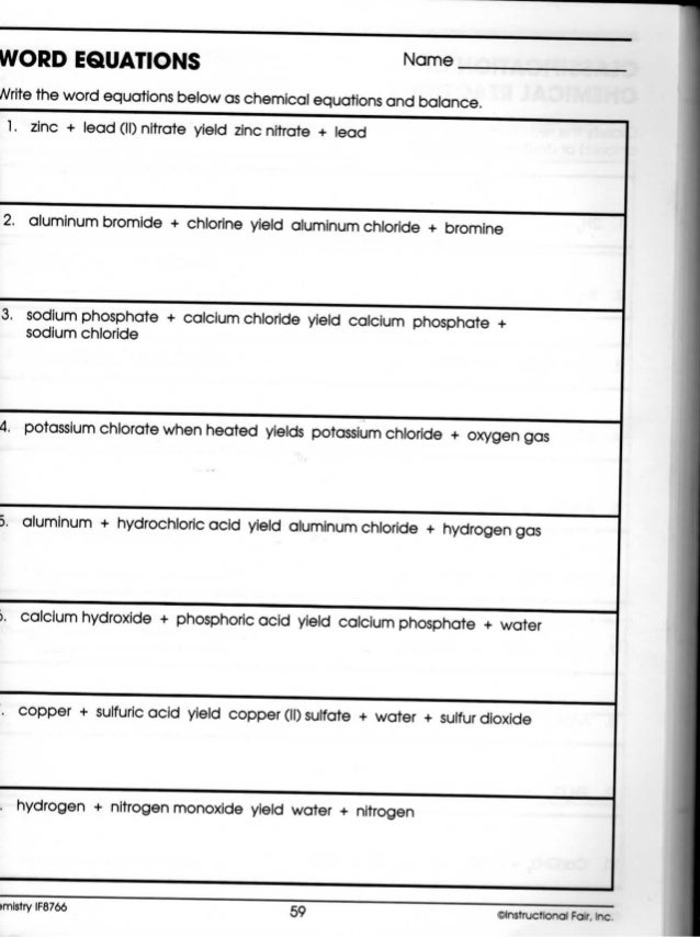 Printables Word Equations Worksheet word equation worksheet chemistry pichaglobal