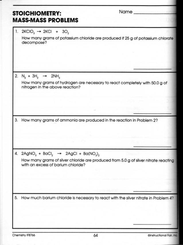 Chemistry stoichiometry