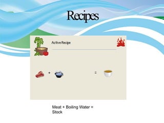 Recipes
+
Meat + Boiling Water =
Stock
 