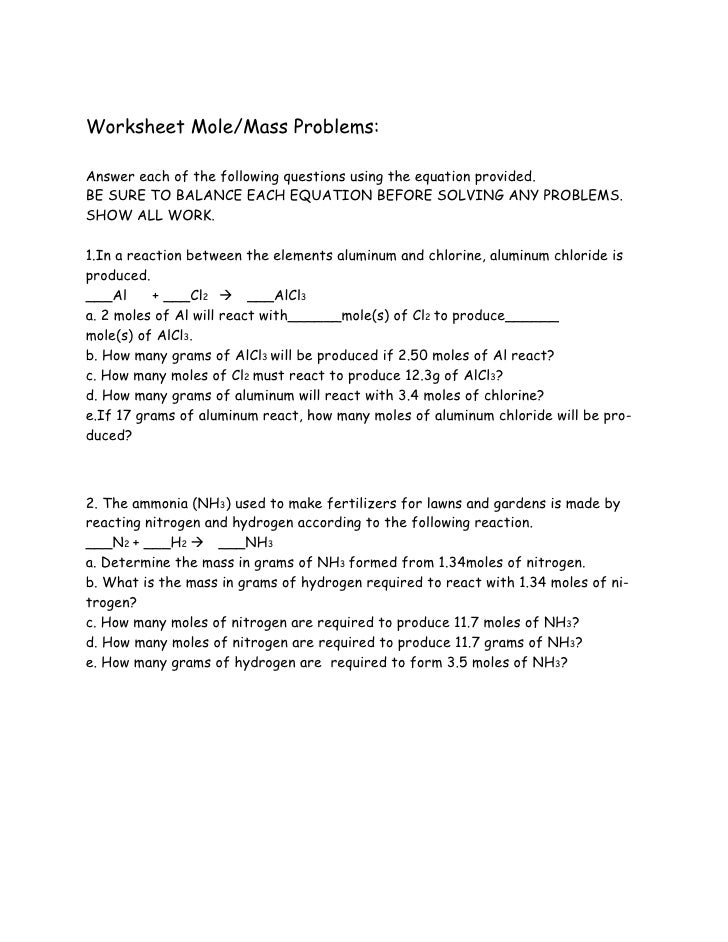 Chemistry stoichiometry problems