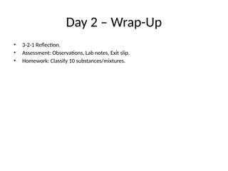 Chemistry Week presentation agenda and routines | PPTX