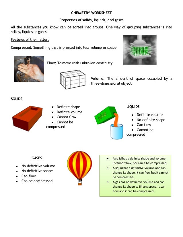 Chemistry worksheet