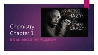Chemistry 
Chapter 1 
IT’S ALL ABOUT THE PROCESS!!! 
 
