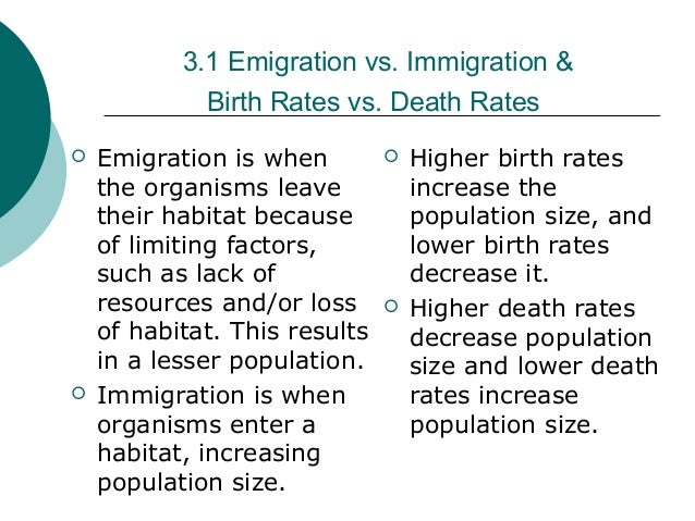 Immigration vs emigration biology