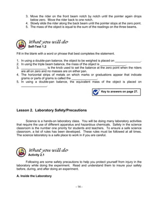 Chem m2 laboratory apparatus, safety rules & symbols | PDF