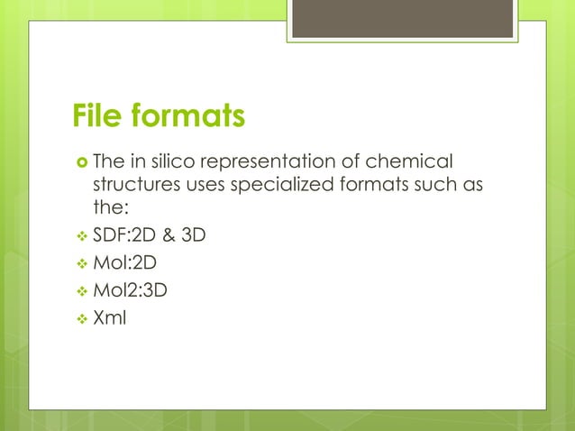 Chemo informatics scope and applications | PPT