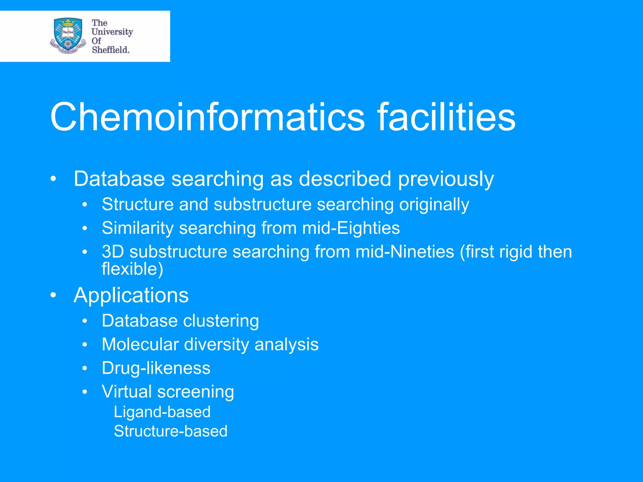 Chemoinformatics and information management