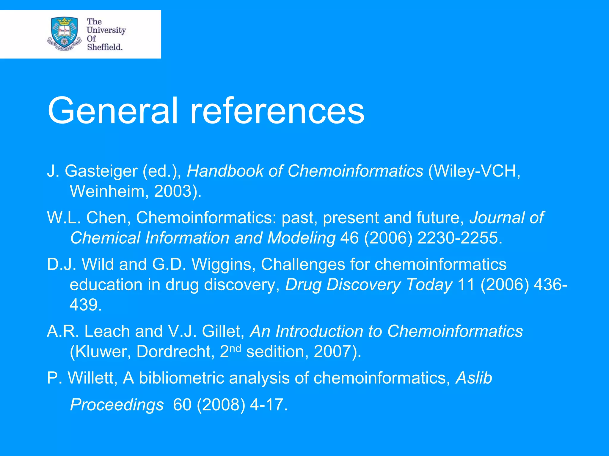Chemoinformatics and information management