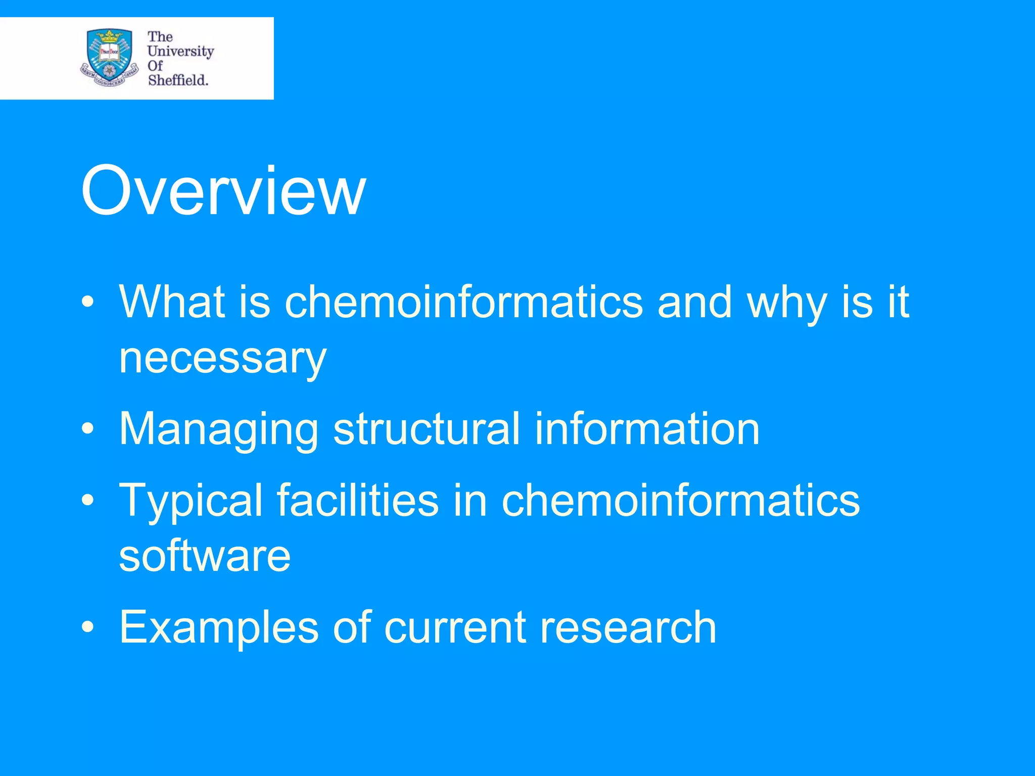 Chemoinformatics and information management